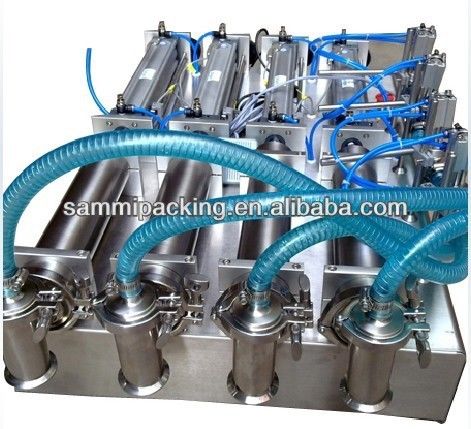 เครื่องเติมของเหลวที่ขับเคลื่อนด้วยปนูเมทิก 4 หัว สําหรับเครื่องดื่ม น้ํามัน แชมพู แอลกอฮอล์ และน้ําหอม