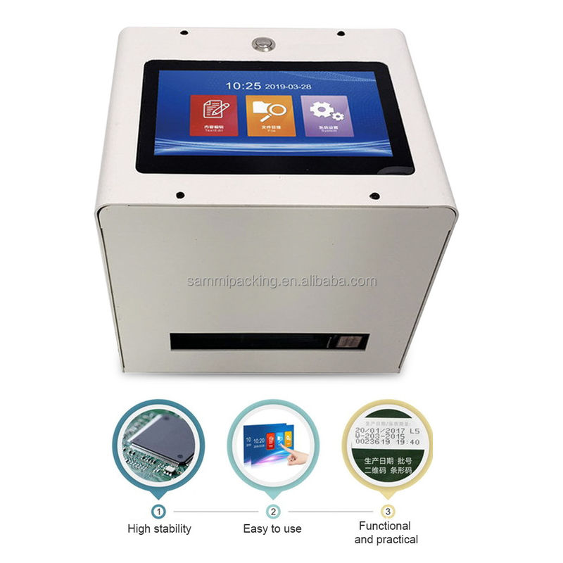 Smart Static Desktop Touch Screen Inkjet Printer สําหรับขวด สําหรับสแตมป์ วันหมดอายุ รหัส QR ของชุด