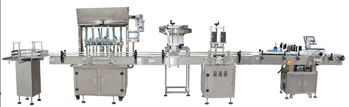 สายการผลิตของเหลวอัตโนมัติเต็ม พร้อมกับ Feeder Capper สําหรับยา, สารเคมีประจําวัน, อาหาร