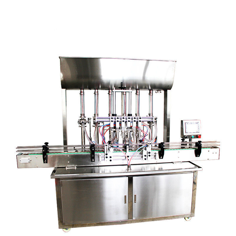 อัตโนมัติ PLC พิสตัน 6 หัว เครื่องเติมขวด แชมพูซอส พาสต์ เครื่องเติมเหลว