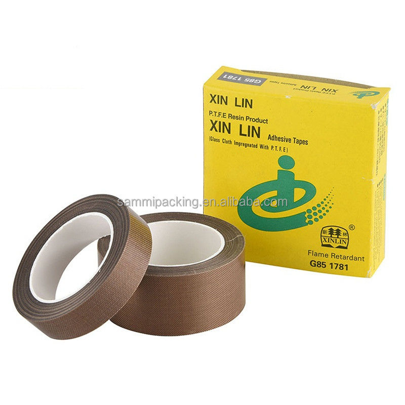 เทปใยแก้วเคลือบ PTFE สีน้ําตาล สําหรับการผสมและผูกเข็มขัด ความกว้าง 13/15/19/25/30/50MM
