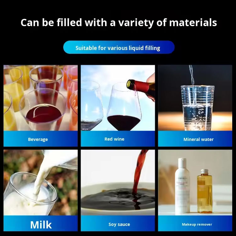 อัตโนมัติ 4 หัว แม็กเนตปั๊ม เครื่องเติมของเหลว PET สําหรับขนาดเล็ก แก้ว น้ําผลไม้ เครื่องดื่ม ขวดนม เติมขนาดเล็ก