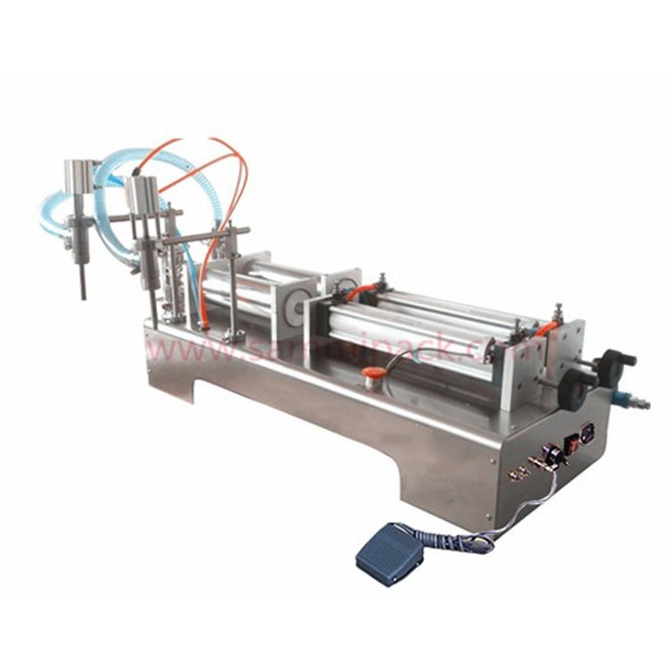 เครื่องเติมน้ําเหลวแบบปนูมาติกแบบมีกระปุกสองตัว สําหรับเติมชมพู, น้ํามัน, สารเคมี