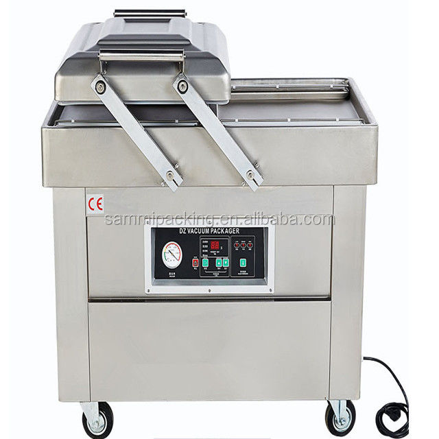 เครื่องซีลสูญญากาศห้องคู่ DZ500/2SB สำหรับอาหารทะเล เนื้อสัตว์ ไก่ เต้าหู้ ปลา ถั่วลิสง