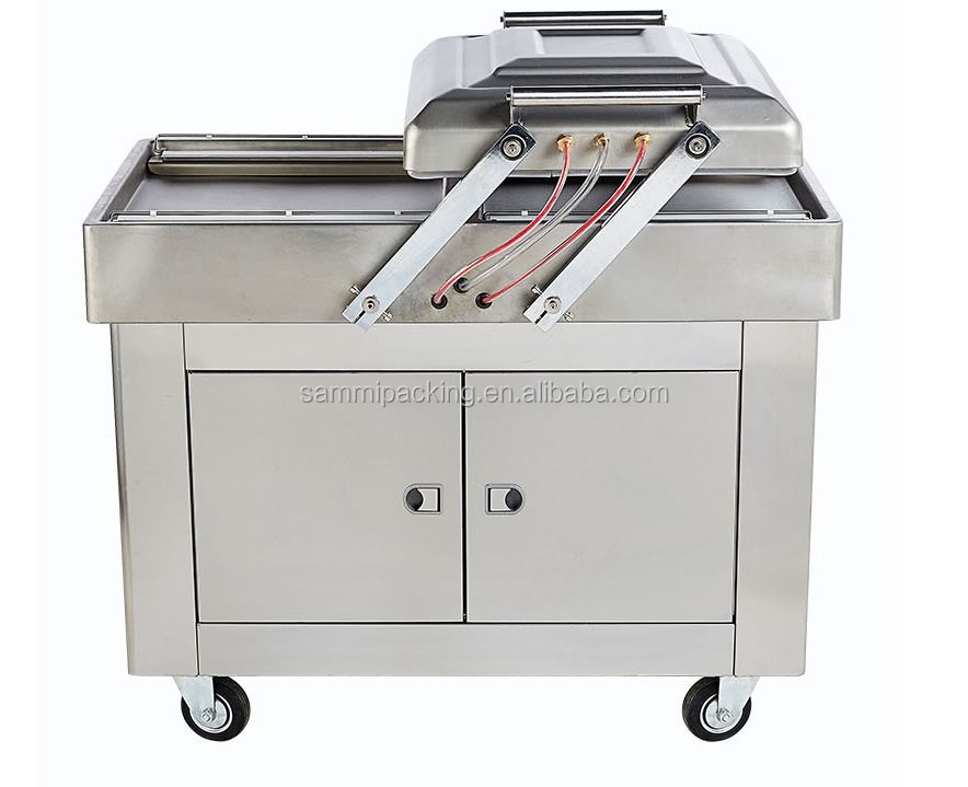 เครื่องซีลสูญญากาศห้องคู่ DZ500/2SB สำหรับอาหารทะเล เนื้อสัตว์ ไก่ เต้าหู้ ปลา ถั่วลิสง