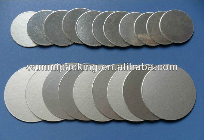 แผ่นปิดผนึกฟอยล์อลูมิเนียมเหนี่ยวนำความร้อนคุณภาพดีสำหรับการปิดผนึกขวด PP/PET/PE/แก้ว