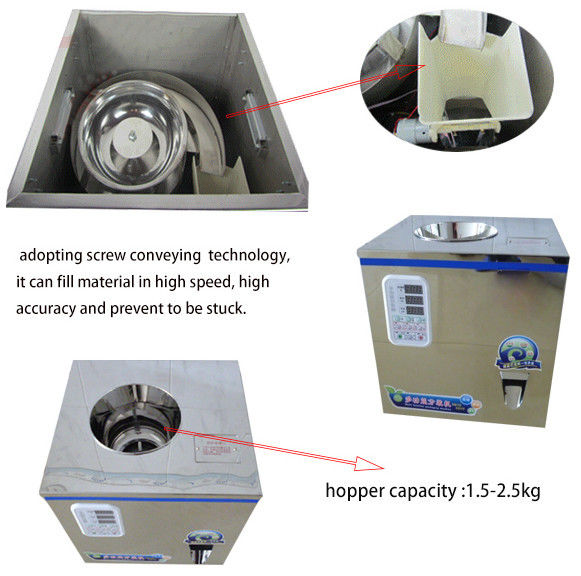 เครื่องบรรจุแบบชั่งน้ำหนัก FZ-100 สำหรับชาแห้ง, ผง, เมล็ด, ธัญพืช ขนาด 2-100 กรัม