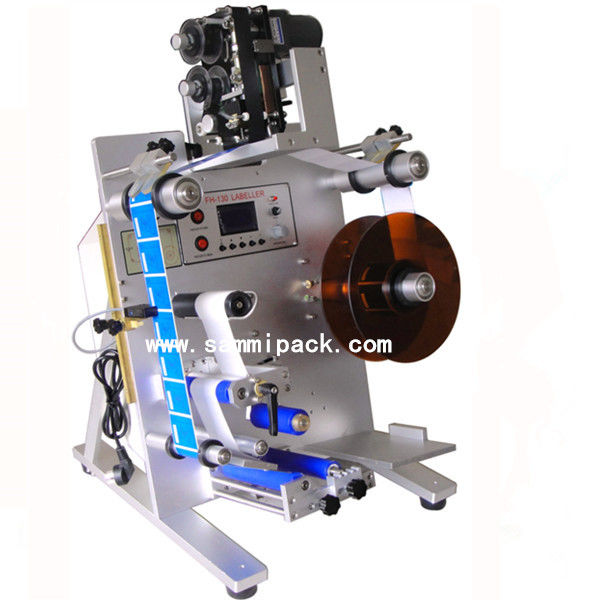 เครื่องติดฉลากขวดไวน์เครื่องสำอางสองด้านความแม่นยำสูง, เครื่องติดสติกเกอร์กาวด้านหน้าและด้านหลังสำหรับขวดทรงกลม