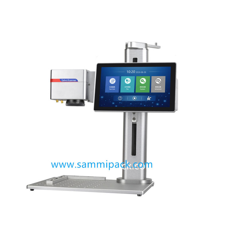 เครื่องมาร์กไฟเบอร์เลเซอร์รุ่นอัปเกรดสำหรับโลหะ พลาสติก ไม้ / เครื่องพิมพ์แกะสลักเลเซอร์แบบพกพาสำหรับ QR Code, โลโก้, บาร์โค้ด