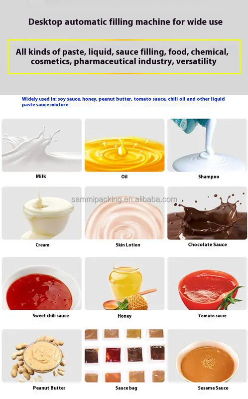 เครื่องเติมครีมเครื่องสําอางอัตโนมัติความเร็วสูง เครื่องเติมซอสทอด เครื่องเติมน้ํามันถั่ว พร้อมคอนเวียร์