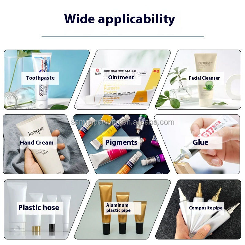 เครื่องบรรจุและปิดผนึกหลอดพลาสติกอัลตราโซนิกแบบกำหนดเองสำหรับครีมเครื่องสำอาง ยาสีฟัน - พร้อมปั๊มเซอร์โวและรหัส