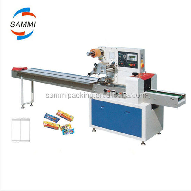 เครื่องบรรจุหมอนแนวนอนอเนกประสงค์ คุกกี้ ช็อกโกแลตบาร์ เครื่องดื่ม ฟังก์ชันหลัก: ขึ้นรูป บรรจุ ซีล ตัด