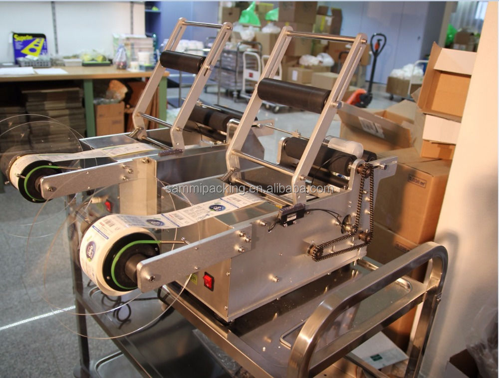 MT50 เครื่องติดป้ายกระป๋องกลมแบบครึ่งอัตโนมัติ เครื่องติดป้ายแบบครึ่งอัตโนมัติ