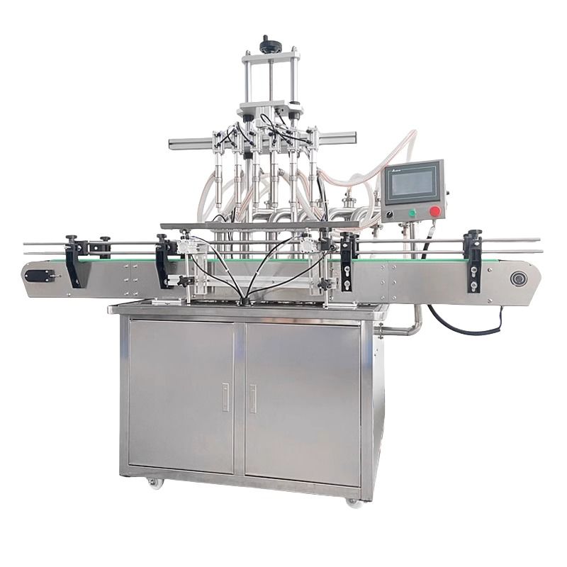 สายการผลิตบรรจุของเหลวอัตโนมัติ เครื่องบรรจุและปิดฝาติดฉลากขวดขนาดเล็กอัตโนมัติ