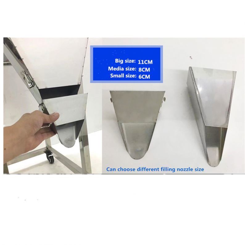 เครื่องบรรจุแบบกึ่งอัตโนมัติคุณภาพสูง 100-3000g สำหรับเม็ด/ผง/ข้าว/กาแฟ/เครื่องเทศ พร้อมกรวยขนาดใหญ่