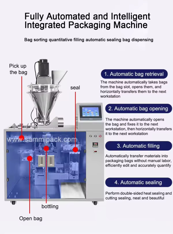 Automatic Vertical Bag Filling Sealing Machine for Nuts Sugar Coffee Grains Dry Fruits Premade Stand Pouch Packaging for Food