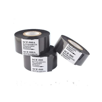 30×100M สีดํา Packaging Consumables Ribbon สําหรับวันที่เครื่องโค้ด