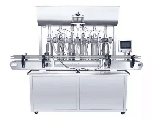 เครื่องเติมน้ําเหลวแบบ 4 กระปุก แบบในสาย เครื่องเติมน้ําเหลวแบบอัตโนมัติ