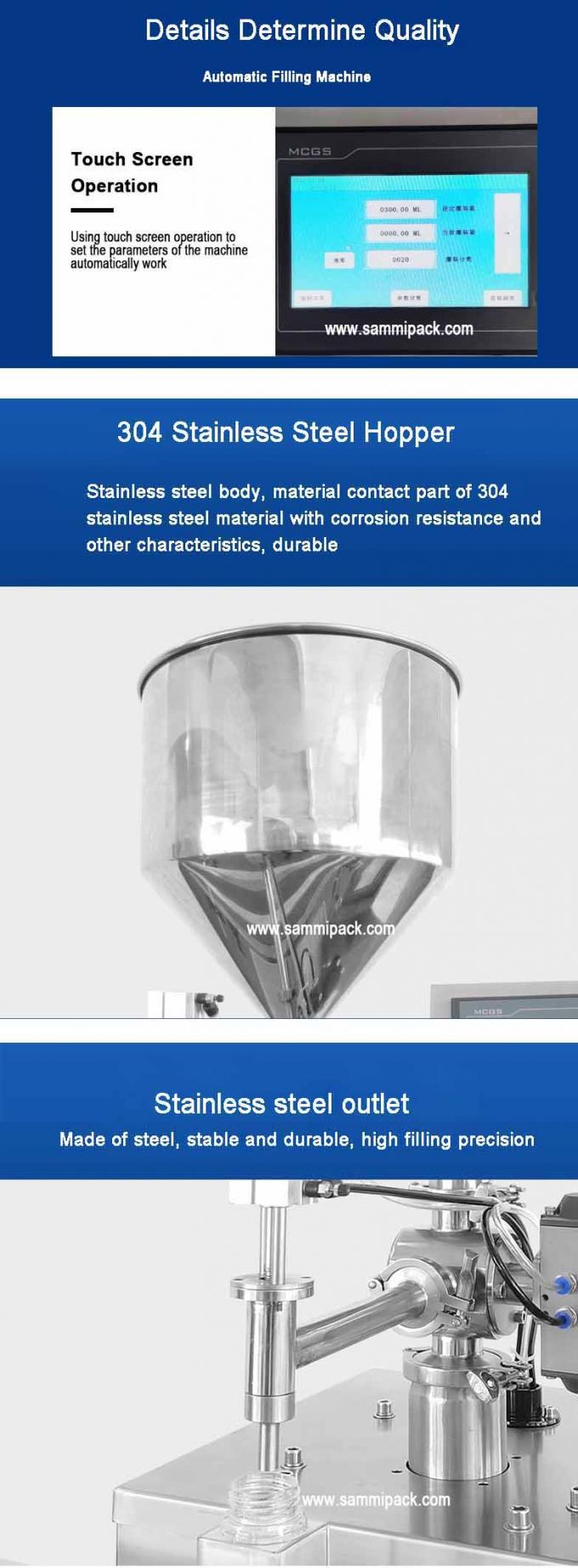 เครื่องเติมซอสเหลวอัตโนมัติ 220 วอลต์ เครื่องบรรจุสับซ้อนสับซ้อนสับซ้อน 4