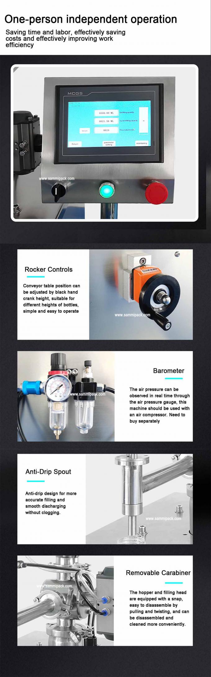 เครื่องเติมซอสเหลวอัตโนมัติ 220 วอลต์ เครื่องบรรจุสับซ้อนสับซ้อนสับซ้อน 3