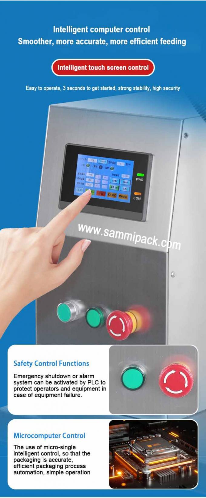 เครื่องบรรจุผงกึ่งอัตโนมัติขับเคลื่อนด้วยไฟฟ้าสำหรับขวด ถุง นม เครื่องสำอาง เคมี ชั่งน้ำหนัก จ่ายสาร Auger 6