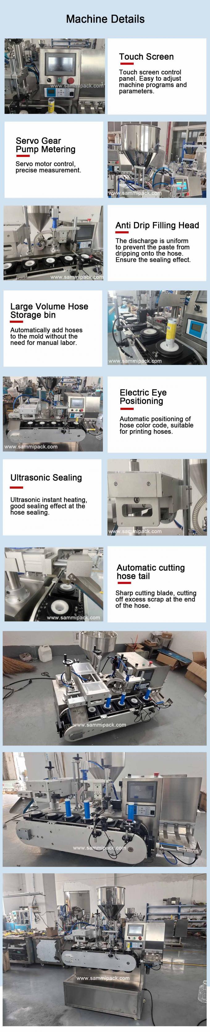 เครื่องปิดท่อพลาสติก เครื่องชามพู เครื่องเติมน้ํายาฟัน ครีมมือ เครื่องเติมน้ํายา 4